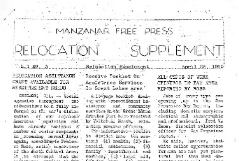 Manzanar Free Press Relocation Supplement Vol. 1 No. 3 (April 28, 1945) (ddr-densho-125-370)