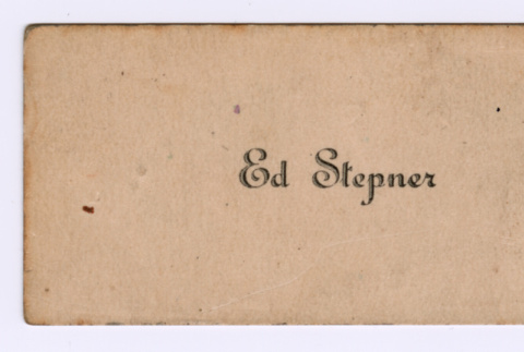Ed Stepner's graduation name card (ddr-densho-550-113)