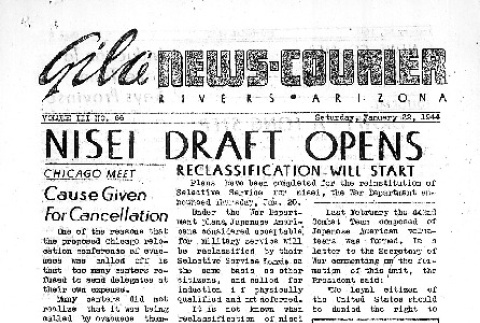 Gila News-Courier Vol. III No. 66 (January 22, 1944) (ddr-densho-141-221)