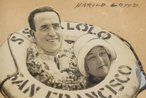 Harold Lloyd and Mildred Davis arriving in Hawai'i (ddr-njpa-1-823)