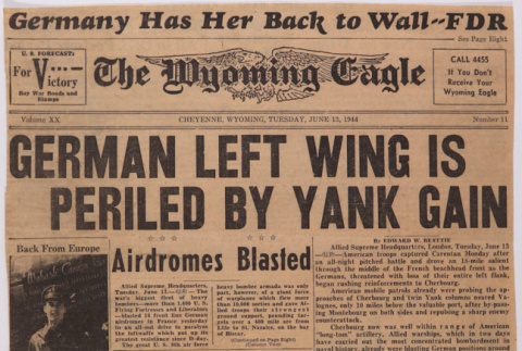 Front page of the Wyoming Eagle (ddr-densho-122-785)