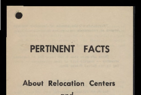 Pertinent facts about relocation centers and Japanese-Americans (ddr-csujad-55-348)