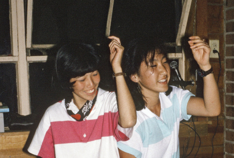Sharon Yamasaki and Julie So participating in Skits Night (ddr-densho-336-1868)