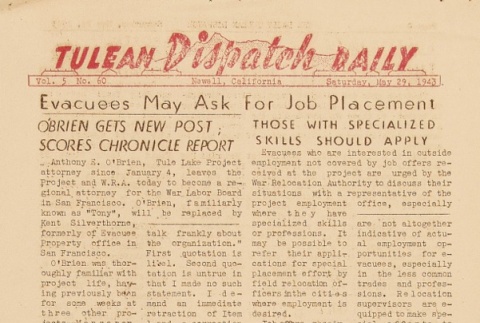 Tulean Dispatch Vol. 5 No. 60 (May 29, 1943) (ddr-densho-65-227)