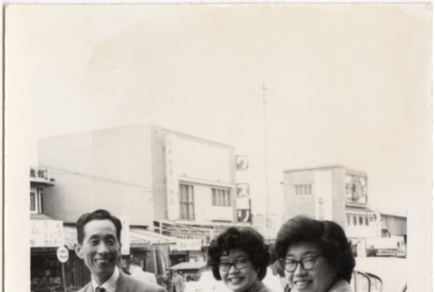 Unknown man, Tomoye Takahashi and Martha Nozawa (ddr-densho-426-221)