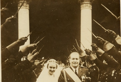 Vittorio Mussolini and his wife Milanese Mussolini on their wedding day (ddr-njpa-1-948)