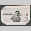 Man in a snowy field (ddr-densho-463-190)