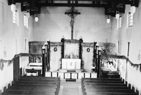 (Photograph) - Image of church nave and alter from above (ddr-densho-330-269-master-325ce92e25)