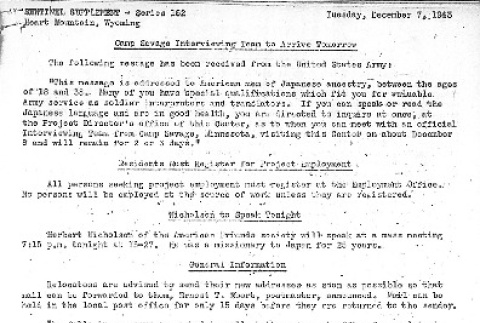 Heart Mountain Sentinel Supplement Series 152 (December 7, 1943) (ddr-densho-97-374)