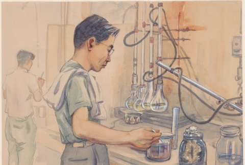 Painting of a chemist at work (ddr-manz-2-6)
