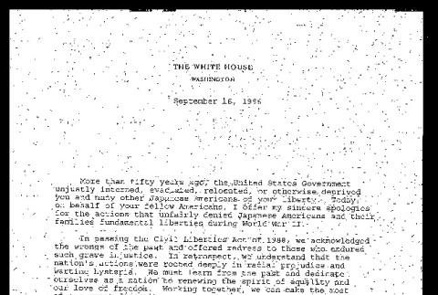 Letter from Bill Clinton, President of the United States, September 16, 1996 (ddr-csujad-55-127)