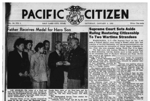 The Pacific Citizen, Vol. 34 No. 1 (January 5, 1952) (ddr-pc-24-1)