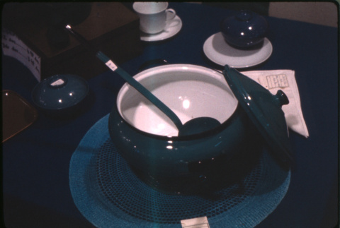 Display of tureen and placemat (ddr-densho-426-354)