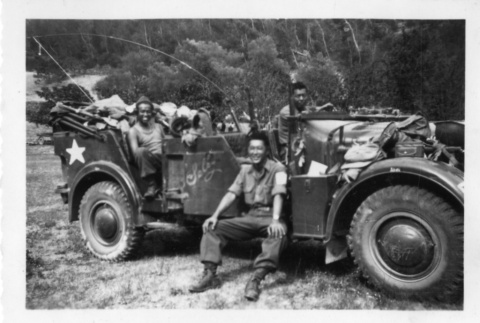 [Men in military uniform on military vehicle] (ddr-csujad-1-20)