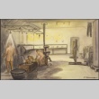 Painting of the shower room at Santa Fe Internment Camps (ddr-manz-2-31)