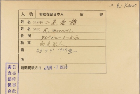 Envelope of Kaneo Futami photographs (ddr-njpa-5-666)