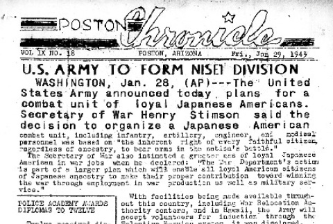 Poston Chronicle Vol. IX No. 18 (January 29, 1943) (ddr-densho-145-228)