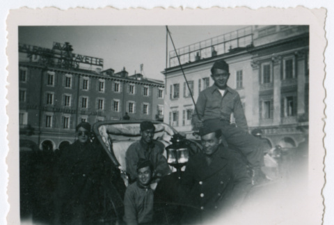 Group of soldiers around carriage (ddr-densho-368-234)