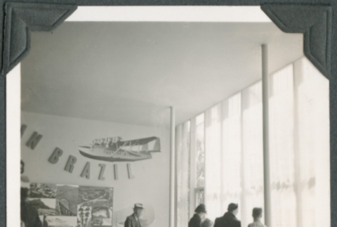 Visitors looking at the Brazil exhibition room at the Golden Gate International Exposition (ddr-densho-300-190)