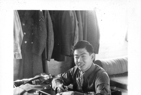 Toshikuni Taenaka in US Army uniform (ddr-csujad-25-75)