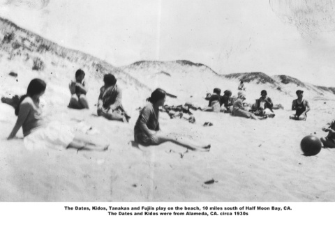 Group at a picnic at the beach (ddr-ajah-6-383)