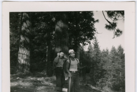 Two young men on a hike (ddr-densho-329-801)