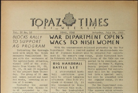 Topaz Times Vol. IV No. 10 (July 24, 1943) (ddr-densho-142-190)