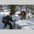 Jeanne Nishioka and Craig So having a snow ball fight (ddr-densho-336-1569)