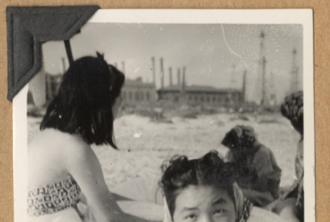 Girls on a beach (ddr-densho-542-199)