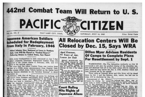 The Pacific Citizen, Vol. 21 No. 2 (July 14, 1945) (ddr-pc-17-28)