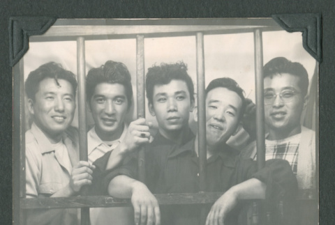 Five men behind bars (ddr-densho-471-21)