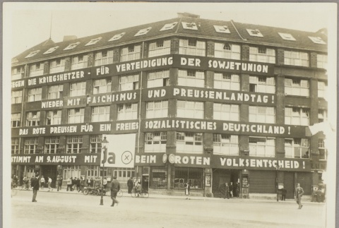 Banner signs on a building (ddr-njpa-13-1585)