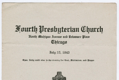 Bulletin for Fourth Presbyterian (ddr-densho-446-43)