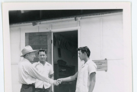 Teacher saying goodbye to his students (ddr-densho-37-2137)