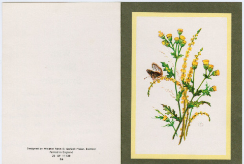 Condolence card from Lloyd, Deric and Marielena Lovejoy to Yuri (Domoto) Tsukada (ddr-densho-329-1262)
