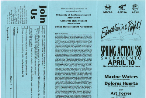 Education is a Right pamphlet, Spring Action '89 (ddr-densho-444-20)