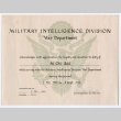 Military Intelligence Division War Department Certificate for Ai Chih Tsai (ddr-densho-446-395)