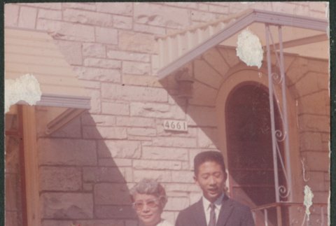 Agnes Sakura and one of her sons (ddr-densho-523-367)