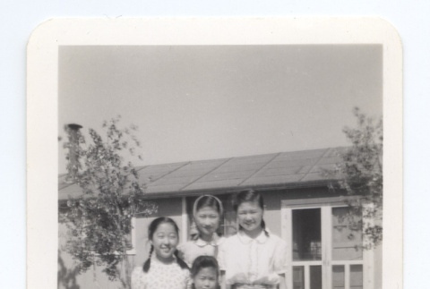 Four girls at camp (ddr-one-6-2)