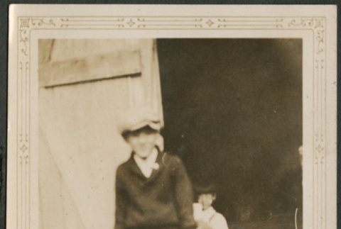 Man outside barn door (ddr-densho-316-280)