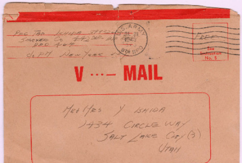 Letter from Tad Ishida to Mr. & Mrs. T. Ishida (ddr-densho-535-419)
