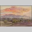 Painting of a sunset at Santa Fe Internment Camp (ddr-manz-2-21)