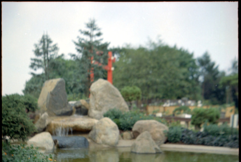 Boulders and water feature at D. Hill Nursery (ddr-densho-377-1440)