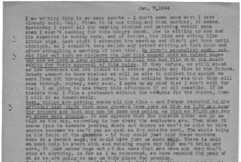 Letter from Lea Perry, January 7, 1944 (ddr-csujad-56-62)