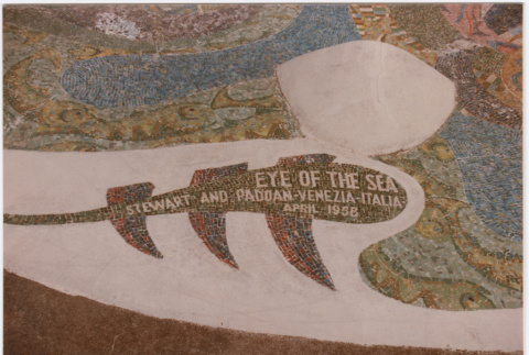 Close up of a mosaic fountain at Modern House (ddr-densho-377-374)