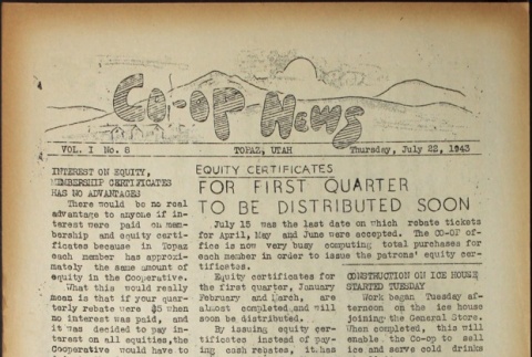 Co-Op News, Vol I. No. 8 (July 22, 1943) (ddr-densho-288-6)