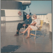Agnes and Chester Sakura on deck of ship crossing Lake Michigan (ddr-densho-523-454)