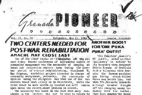Granada Pioneer Vol. II No. 56 (May 17, 1944) (ddr-densho-147-169)
