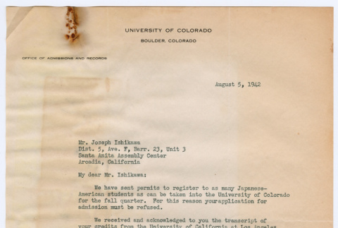Letter from Helen G. Duggan to Joseph Ishikawa (ddr-densho-468-147)