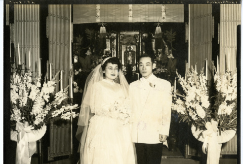 George and Kuni Yamanaka [wedding photograph] (ddr-csujad-5-3)